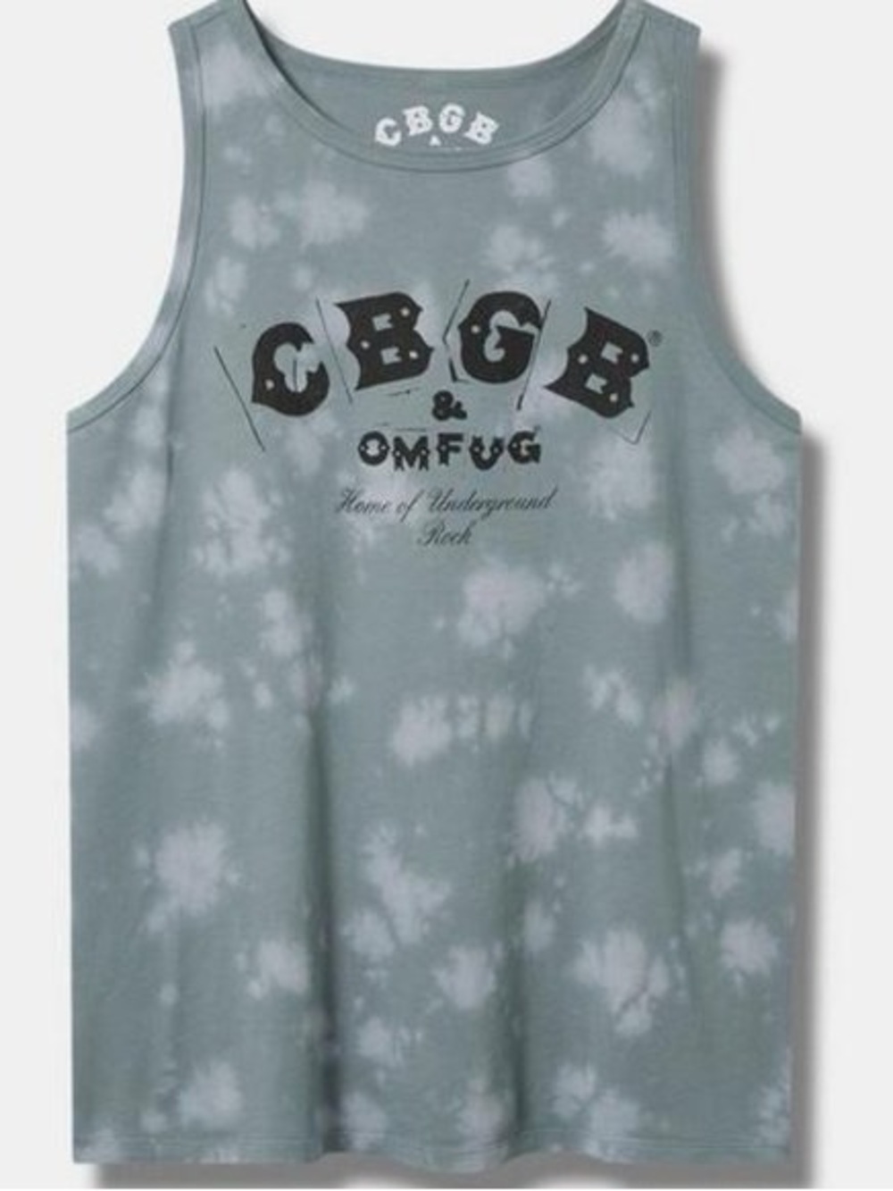 Torrid 1X Grey CBGB Tie Dye Cotton Tank Top